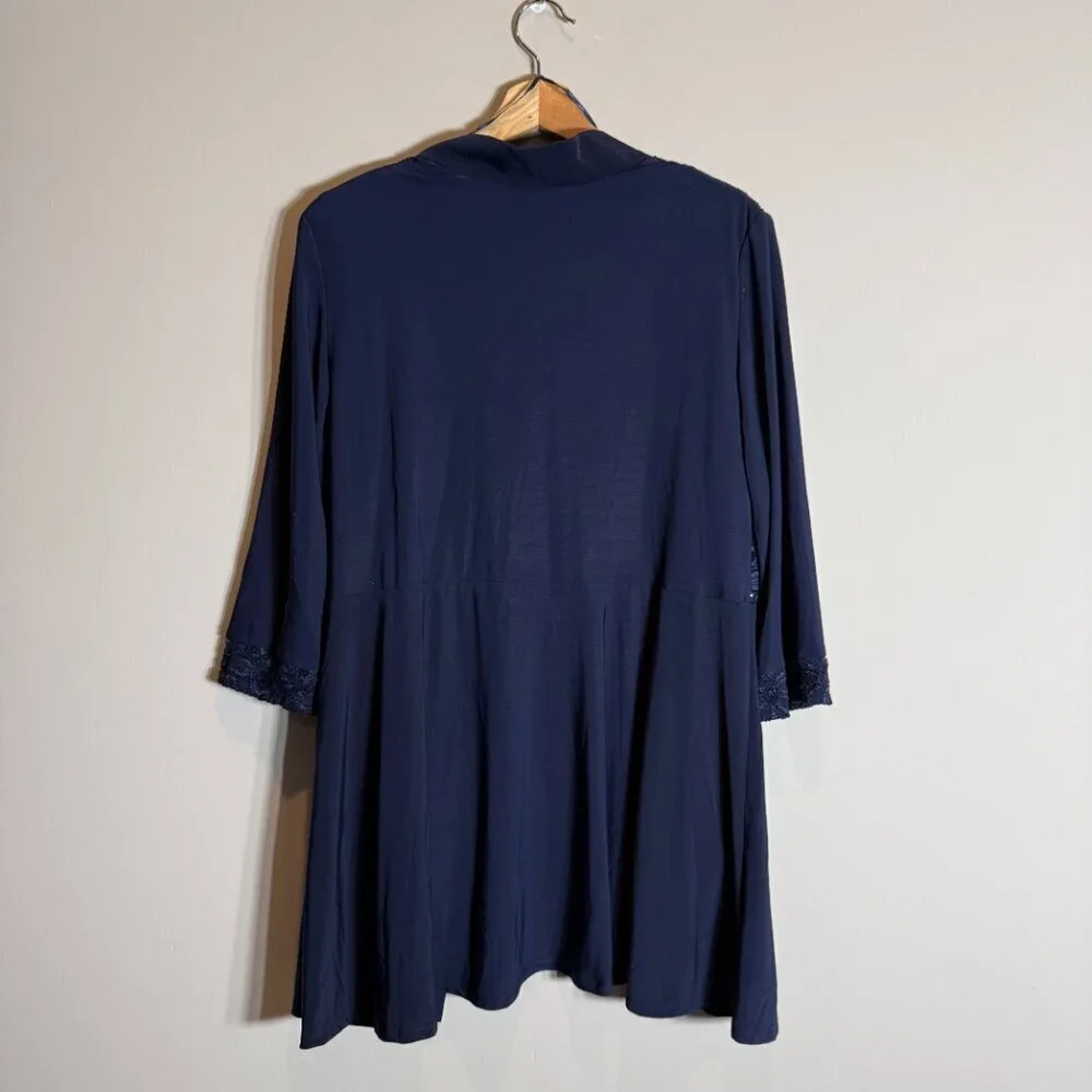 R&M Richards Lace & Sequin Jacket Tank Set Women's 10 Blue Formal Dressy Sparkly